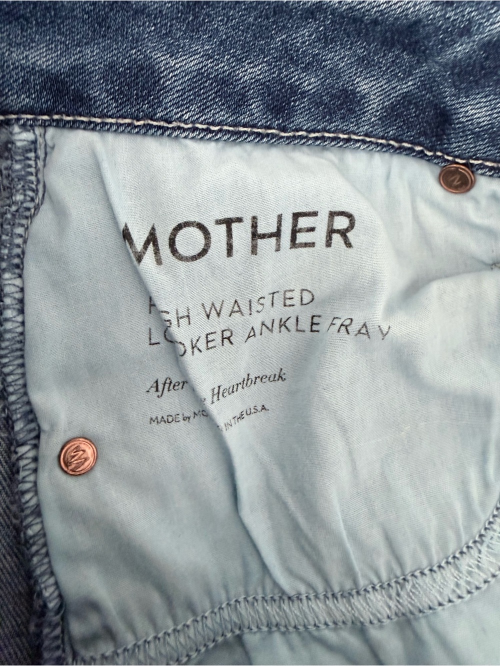MOTHER High Waisted Looker Ankle Fray Jeans After the Heartbreak 28 High Rise - Picture 10 of 16